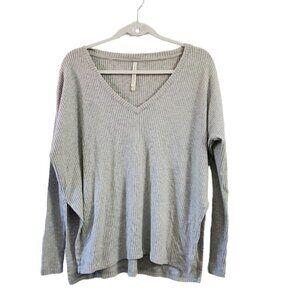 Aritizia The Group Babaton Sweater‎ 1 Small Gray V-Neck Lightweight Stretch